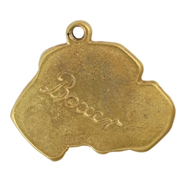 Boxer, Boxer I - nyckelring och halsband med en hund i en låda, högkvalitativ guldpläterad produkt, Art-Dog varumärke