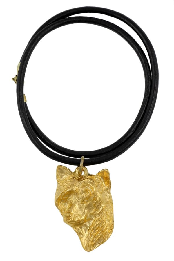 Chinese Crested Dog - nyckelring och halsband med en hund i en låda, högkvalitativ guldpläterad produkt, Art-Dog varumärke
