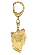 Miniatyrbild 9 av 10: Chinese Crested Dog - nyckelring och halsband med en hund i en låda, högkvalitativ guldpläterad produkt, Art-Dog varumärke