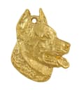 Miniatyrbild 4 av 10: Beauceron French Shepherd - nyckelring och halsband med en hund i en låda, högkvalitativ guldpläterad produkt, Art-Dog varumärke