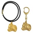 Miniatyrbild 1 av 10: Stålhårig tax II - nyckelring och halsband med en hund i låda, högkvalitativ guldpläterad produkt, Art-Dog varumärke