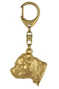 Miniatyrbild 8 av 10: Staffordshire Bull Terrier, Staffik, Staffi II - nyckelring och halsband med en hund i låda, högkvalitativ guldpläterad produkt, Art-Dog varumärke