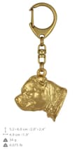 Miniatyrbild 10 av 10: Staffordshire Bull Terrier, Staffik, Staffi II - nyckelring och halsband med en hund i låda, högkvalitativ guldpläterad produkt, Art-Dog varumärke