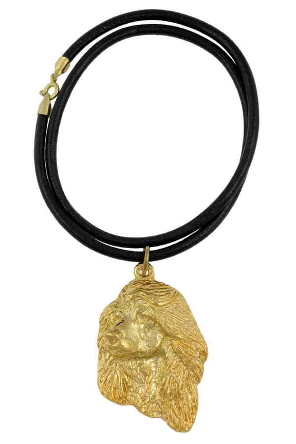 Afghan Hound I - nyckelring och halsband med en hund i en låda, högkvalitativ guldpläterad produkt, Art-Dog varumärke