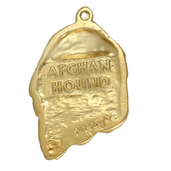 Afghan Hound I - nyckelring och halsband med en hund i en låda, högkvalitativ guldpläterad produkt, Art-Dog varumärke