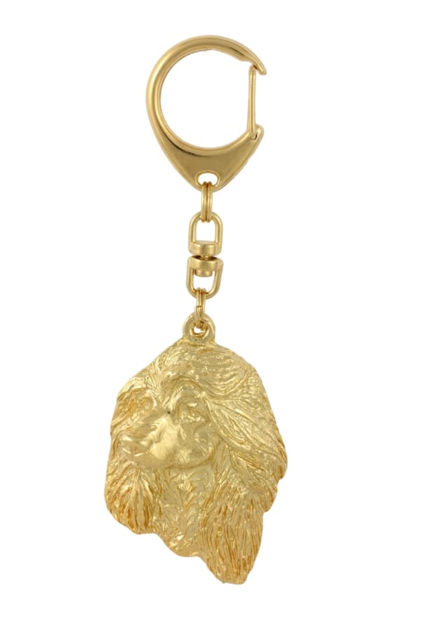 Afghan Hound I - nyckelring och halsband med en hund i en låda, högkvalitativ guldpläterad produkt, Art-Dog varumärke