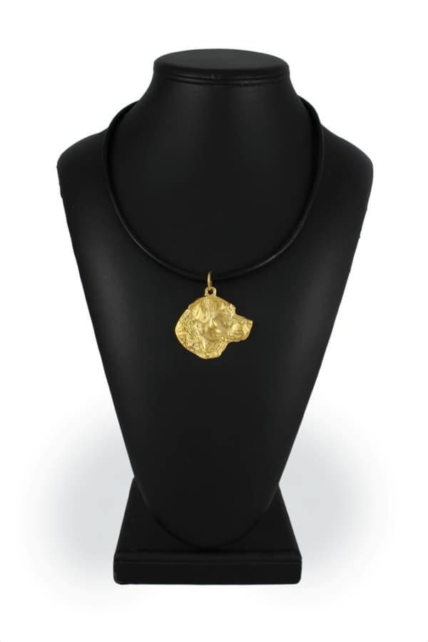 Labrador Retriever - nyckelring och halsband med en hund i en låda, högkvalitativ guldpläterad produkt, Art-Dog varumärke
