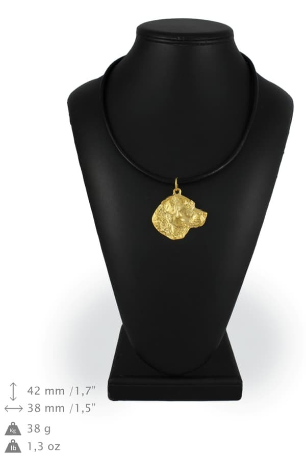 Labrador Retriever - nyckelring och halsband med en hund i en låda, högkvalitativ guldpläterad produkt, Art-Dog varumärke