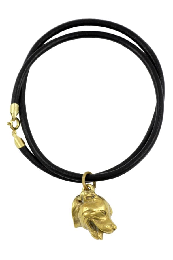 Staffordshire Bull Terrier, Staffik, Staffi - nyckelring och halsband med en hund i låda, högkvalitativ guldpläterad produkt, Art-Dog varumärke