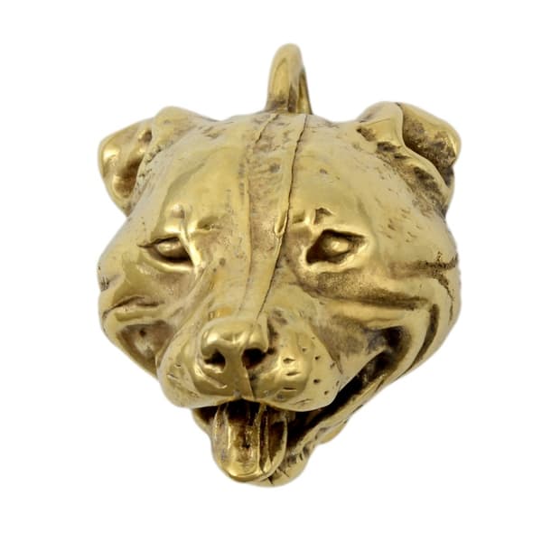 Staffordshire Bull Terrier, Staffik, Staffi - nyckelring och halsband med en hund i låda, högkvalitativ guldpläterad produkt, Art-Dog varumärke