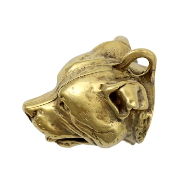 Staffordshire Bull Terrier, Staffik, Staffi - nyckelring och halsband med en hund i låda, högkvalitativ guldpläterad produkt, Art-Dog varumärke