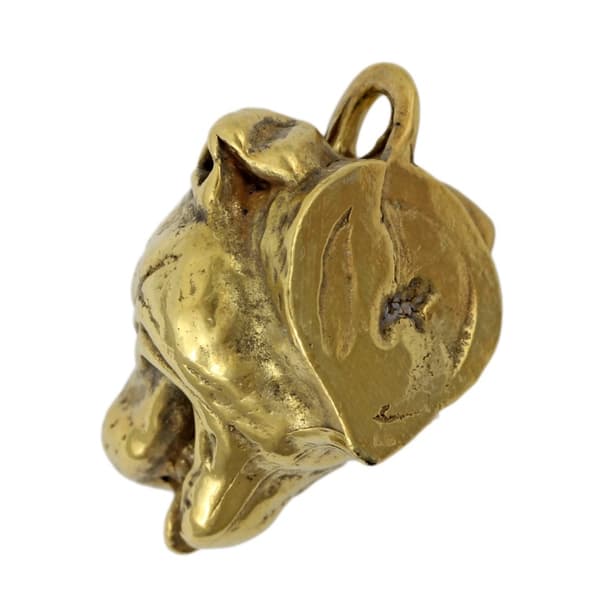 Staffordshire Bull Terrier, Staffik, Staffi - nyckelring och halsband med en hund i låda, högkvalitativ guldpläterad produkt, Art-Dog varumärke