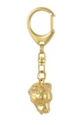 Miniatyrbild 11 av 11: Staffordshire Bull Terrier, Staffik, Staffi - nyckelring och halsband med en hund i låda, högkvalitativ guldpläterad produkt, Art-Dog varumärke