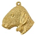 Miniatyrbild 4 av 10: Bedlington Terrier, Rothbury Terrier - nyckelring och halsband med en hund i låda, högkvalitativ guldpläterad produkt, Art-Dog varumärke