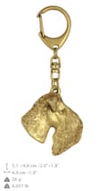 Miniatyrbild 10 av 10: Kerry Blue Terrier, Irish Blue Terrier - nyckelring och halsband med en hund i låda, högkvalitativ guldpläterad produkt, Art-Dog varumärke