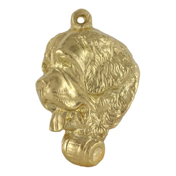 St. Bernard, hund från St. Bernarda - nyckelring och halsband med en hund i en låda, högkvalitativ guldpläterad produkt, Art-Dog varumärke