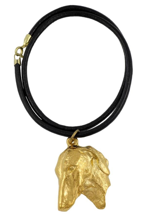 African Greyhound, Azawakh II - nyckelring och halsband med en hund i en låda, högkvalitativ guldpläterad produkt, Art-Dog varumärke