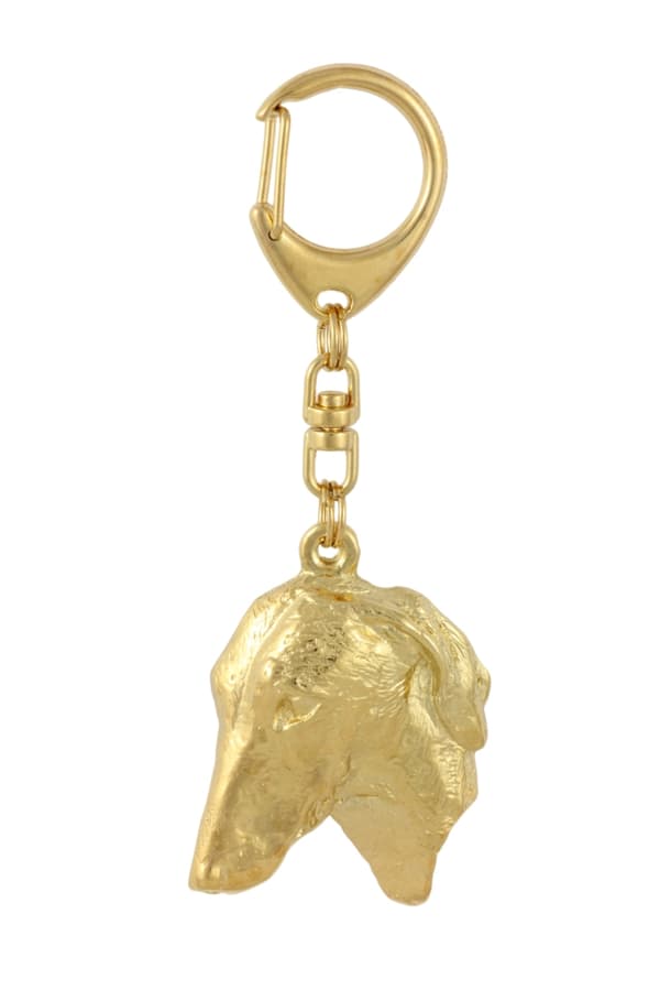 African Greyhound, Azawakh II - nyckelring och halsband med en hund i en låda, högkvalitativ guldpläterad produkt, Art-Dog varumärke
