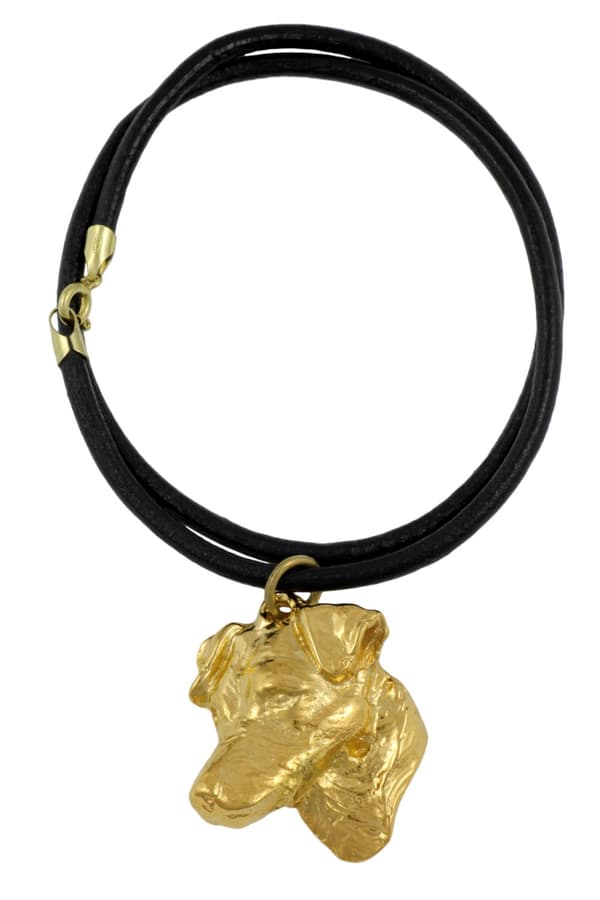 Jack Russell Terrier - nyckelring och halsband med en hund i en låda, högkvalitativ guldpläterad produkt, Art-Dog varumärke