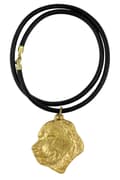 Miniatyrbild 3 av 10: Central Asian Shepherd Dog - nyckelring och halsband med en hund i en låda, högkvalitativ guldpläterad produkt, Art-Dog varumärke