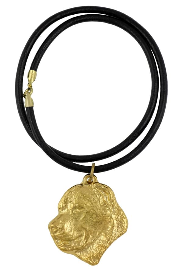 Central Asian Shepherd Dog - nyckelring och halsband med en hund i en låda, högkvalitativ guldpläterad produkt, Art-Dog varumärke