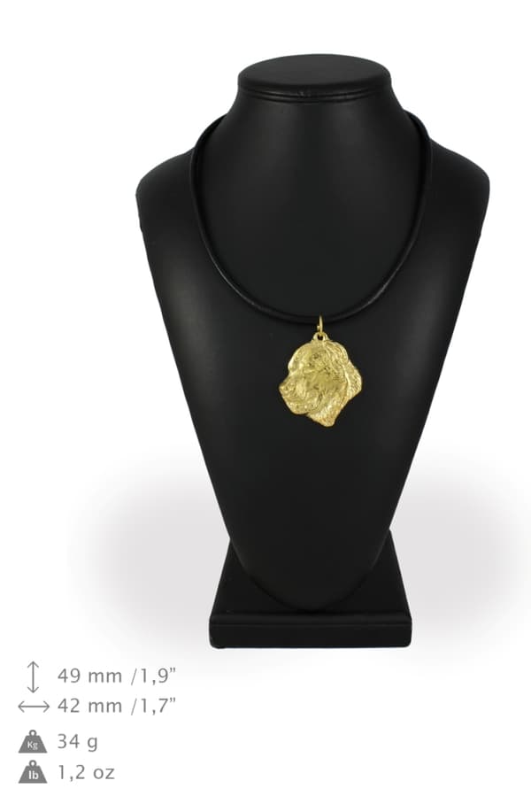 Central Asian Shepherd Dog - nyckelring och halsband med en hund i en låda, högkvalitativ guldpläterad produkt, Art-Dog varumärke