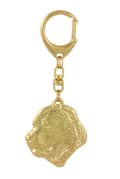 Miniatyrbild 8 av 10: Central Asian Shepherd Dog - nyckelring och halsband med en hund i en låda, högkvalitativ guldpläterad produkt, Art-Dog varumärke