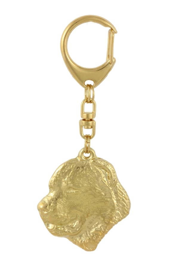 Central Asian Shepherd Dog - nyckelring och halsband med en hund i en låda, högkvalitativ guldpläterad produkt, Art-Dog varumärke