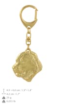 Miniatyrbild 10 av 10: Central Asian Shepherd Dog - nyckelring och halsband med en hund i en låda, högkvalitativ guldpläterad produkt, Art-Dog varumärke
