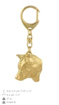 Miniatyrbild 10 av 10: Shiba Inu - nyckelring och halsband med en hund i en låda, högkvalitativ guldpläterad produkt, Art-Dog varumärke