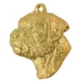 Miniatyrbild 4 av 10: Border Terrier - nyckelring och halsband med en hund i en låda, högkvalitativ guldpläterad produkt, Art-Dog varumärke