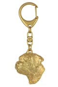 Miniatyrbild 8 av 10: Border Terrier - nyckelring och halsband med en hund i en låda, högkvalitativ guldpläterad produkt, Art-Dog varumärke