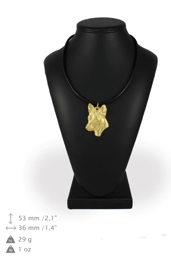 Basenji, Basenji, Congo Dog - nyckelring och halsband med en hund i en låda, högkvalitativ guldpläterad produkt, Art-Dog varumärke