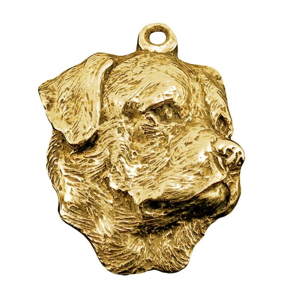 Rottweiler II - nøglering og halskæde med en hund i æske, højkvalitets guldbelagt produkt, Art-Dog brand