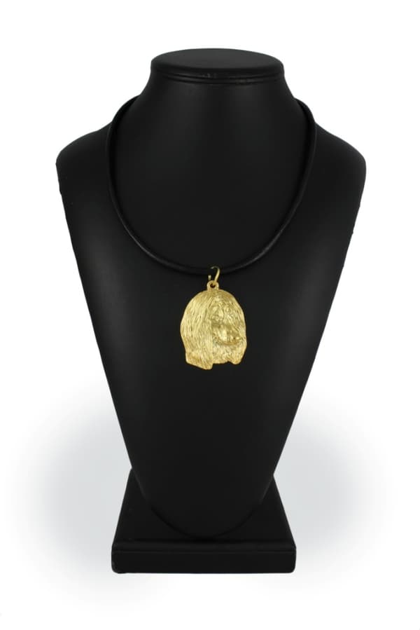 Afghan Hound II - nyckelring och halsband med en hund i en låda, högkvalitativ guldpläterad produkt, Art-Dog varumärke