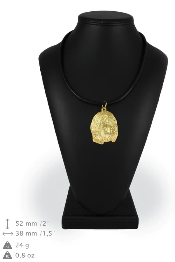Afghan Hound II - nyckelring och halsband med en hund i en låda, högkvalitativ guldpläterad produkt, Art-Dog varumärke