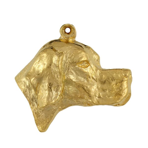 Pointer - nyckelring och halsband med en hund i en låda, högkvalitativ guldpläterad produkt, Art-Dog varumärke