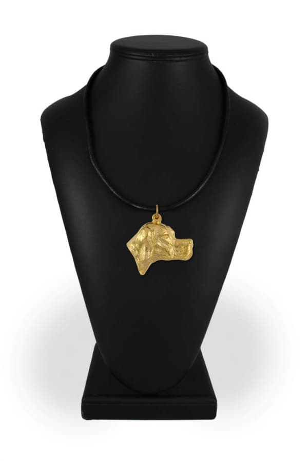 Pointer - nyckelring och halsband med en hund i en låda, högkvalitativ guldpläterad produkt, Art-Dog varumärke