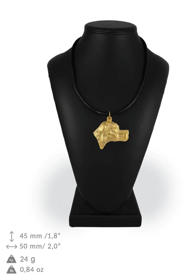 Pointer - nyckelring och halsband med en hund i en låda, högkvalitativ guldpläterad produkt, Art-Dog varumärke