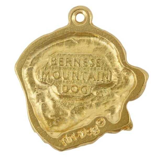 Berner Sennenhund, Berner Sennenhund - nyckelring och halsband med hund i låda, högkvalitativ guldpläterad produkt, Art-Dog varumärke