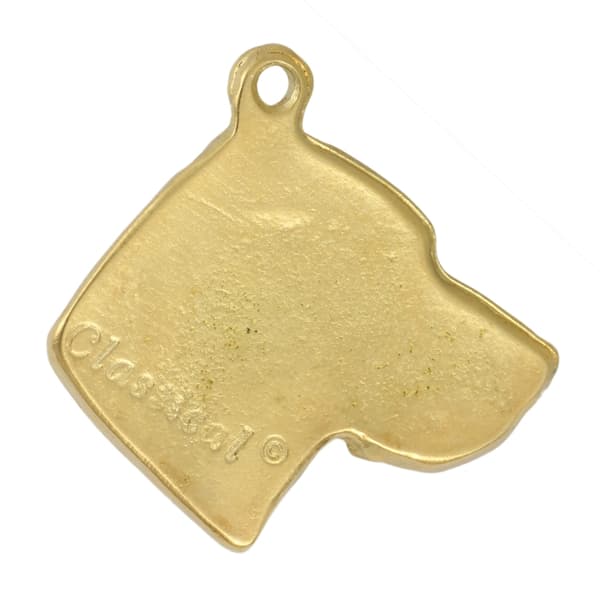 Vizsla, ungerska Vizsla - nyckelring och halsband med en hund i en låda, högkvalitativ guldpläterad produkt, Art-Dog varumärke
