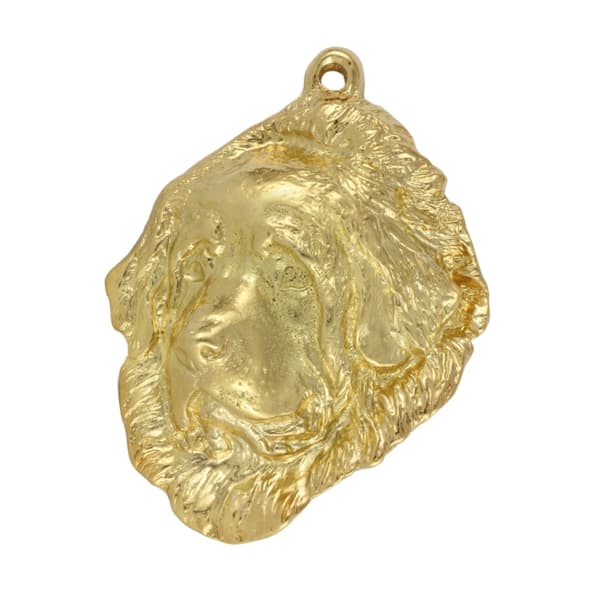Tibetansk Mastiff, Tibetansk Grand Danois - nyckelring och halsband med en hund i en låda, högkvalitativ guldpläterad produkt, Art-Dog varumärke