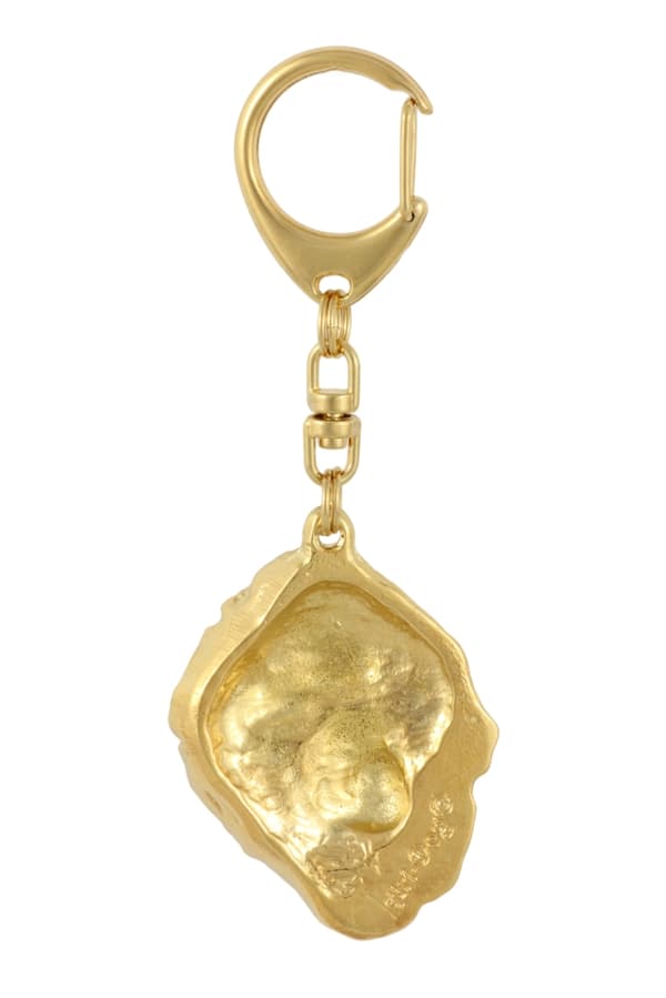 Tibetansk Mastiff, Tibetansk Grand Danois - nyckelring och halsband med en hund i en låda, högkvalitativ guldpläterad produkt, Art-Dog varumärke