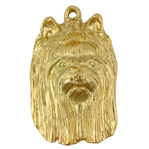 Yorkshire Terrier, York, York, Yorkie III - nyckelring och halsband med en hund i en låda, högkvalitativ guldpläterad produkt, Art-Dog varumärke