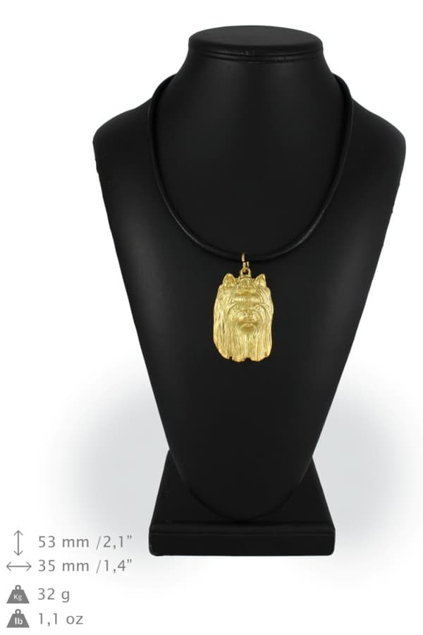 Yorkshire Terrier, York, York, Yorkie III - nyckelring och halsband med en hund i en låda, högkvalitativ guldpläterad produkt, Art-Dog varumärke