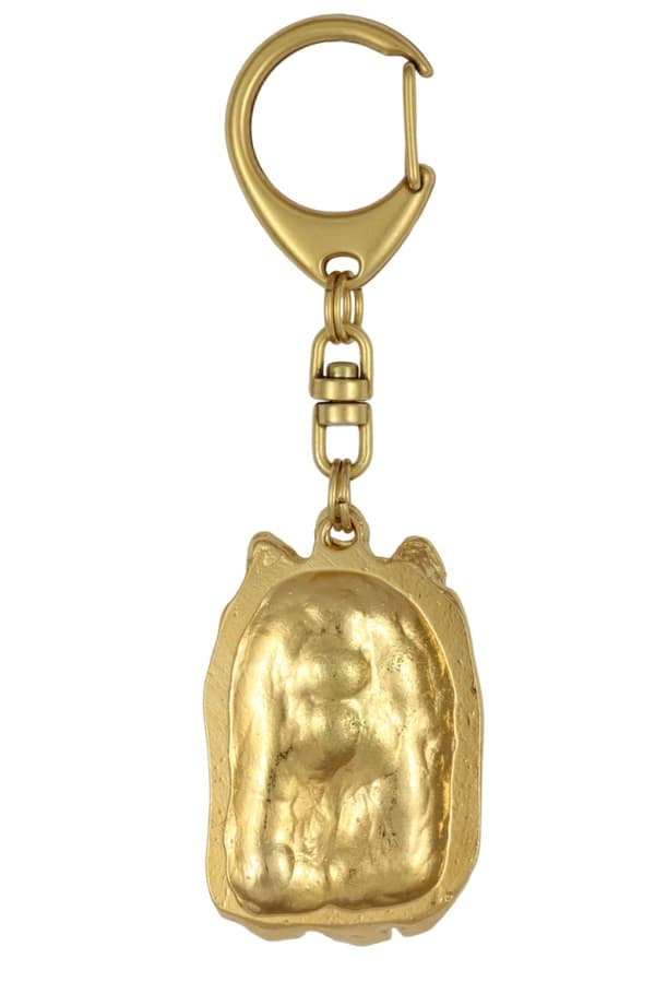 Yorkshire Terrier, York, York, Yorkie III - nyckelring och halsband med en hund i en låda, högkvalitativ guldpläterad produkt, Art-Dog varumärke