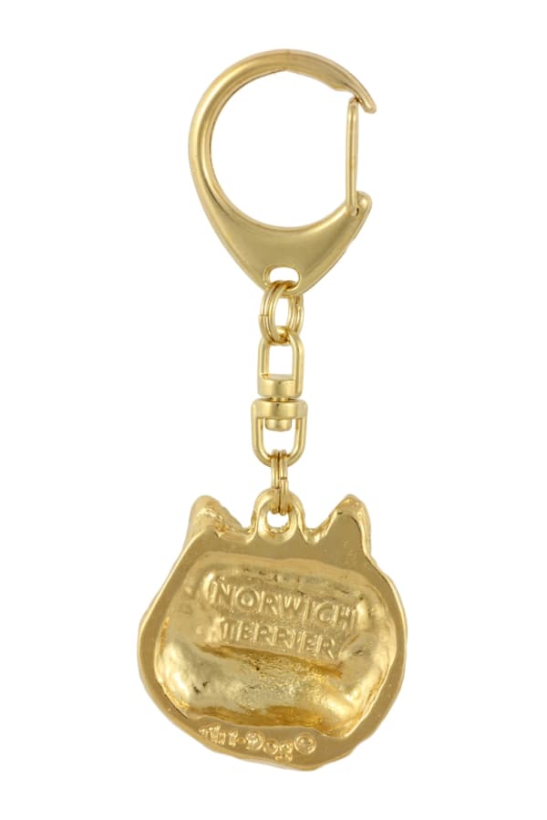 Norwich Terrier - nøglering og halskæde med en hund i æske, højkvalitets guldbelagt produkt, Art-Dog brand