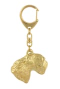 Miniatyrbild 8 av 10: Czech Terrier, Cesky Terrier - nyckelring och halsband med en hund i en låda, högkvalitativ guldpläterad produkt, Art-Dog varumärke