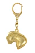 Miniatyrbild 9 av 10: Czech Terrier, Cesky Terrier - nyckelring och halsband med en hund i en låda, högkvalitativ guldpläterad produkt, Art-Dog varumärke