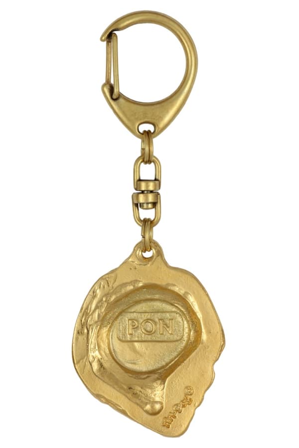Polish Lowland Sheepdog, PON - nyckelring och halsband med en hund i låda, högkvalitativ guldpläterad produkt, Art-Dog varumärke